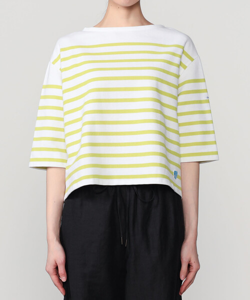 ORCIVAL(オーシバル)の「ORCIVAL | ラッセル ボートネック5分袖Tシャツ WOMEN(Tシャツ/カットソー・レディース・ブルー系その他/ベージュ系その他/グレー系その他/ブルー系その他2/イエロー系その他・1)」の12枚目の写真
