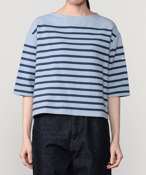 ORCIVAL(オーシバル)の「ORCIVAL | ラッセル ボートネック5分袖Tシャツ WOMEN(Tシャツ/カットソー・レディース・ブルー系その他/ベージュ系その他/グレー系その他/ブルー系その他2/イエロー系その他・1)」の17枚目の写真