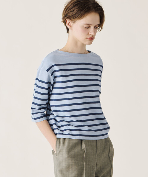 ORCIVAL(オーシバル)の「ORCIVAL | ラッセル ボートネック5分袖Tシャツ WOMEN(Tシャツ/カットソー・レディース・ブルー系その他/ベージュ系その他/グレー系その他/ブルー系その他2/イエロー系その他・1)」の19枚目の写真