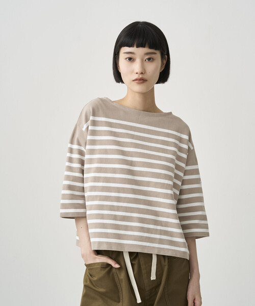 ORCIVAL(オーシバル)の「ORCIVAL | ラッセル ボートネック5分袖Tシャツ WOMEN(Tシャツ/カットソー・レディース・ブルー系その他/ベージュ系その他/グレー系その他/ブルー系その他2/イエロー系その他・1)」の3枚目の写真