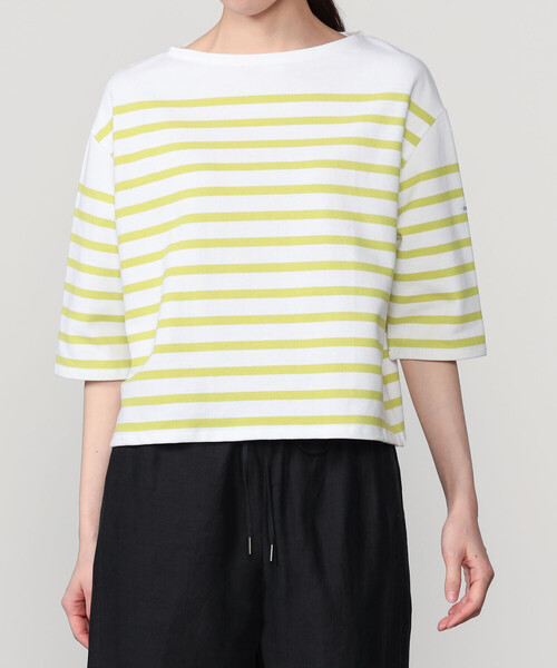 ORCIVAL(オーシバル)の「ORCIVAL | ラッセル ボートネック5分袖Tシャツ WOMEN(Tシャツ/カットソー・レディース・ブルー系その他/ベージュ系その他/グレー系その他/ブルー系その他2/イエロー系その他・1)」の5枚目の写真