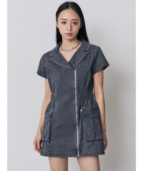 MURUA（ムルーア）の「ウォッシュミニワンピース（ワンピース・レディース・グレー/ブラウン・FREE）」の17枚目の写真