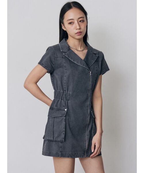 MURUA（ムルーア）の「ウォッシュミニワンピース（ワンピース・レディース・グレー/ブラウン・FREE）」の18枚目の写真