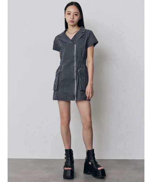 MURUA（ムルーア）の「ウォッシュミニワンピース（ワンピース・レディース・グレー/ブラウン・FREE）」の21枚目の写真