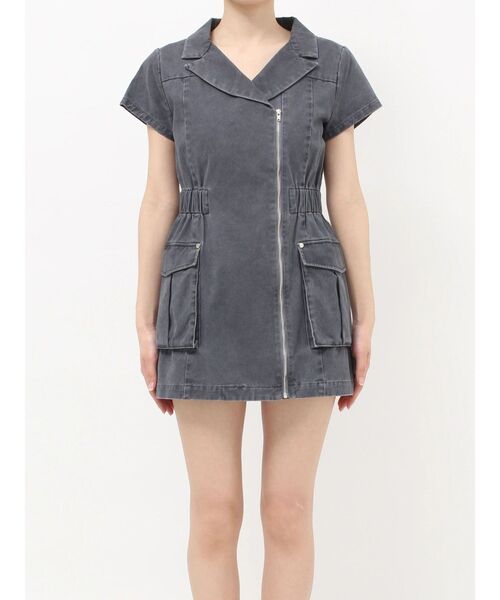 MURUA（ムルーア）の「ウォッシュミニワンピース（ワンピース・レディース・グレー/ブラウン・FREE）」の6枚目の写真