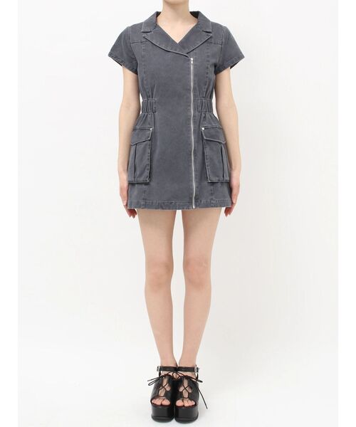 MURUA（ムルーア）の「ウォッシュミニワンピース（ワンピース・レディース・グレー/ブラウン・FREE）」の14枚目の写真