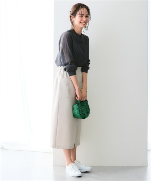 7days Life Styling(セブンデイズライフスタイリング)の「【選べる2タイプ】シアーストライプ長袖シャツ(シャツ/ブラウス・レディース・グレー系2/グレー系1/サックスブルー系1/サックスブルー系2・L/LL/3L/S/M)」の13枚目の写真