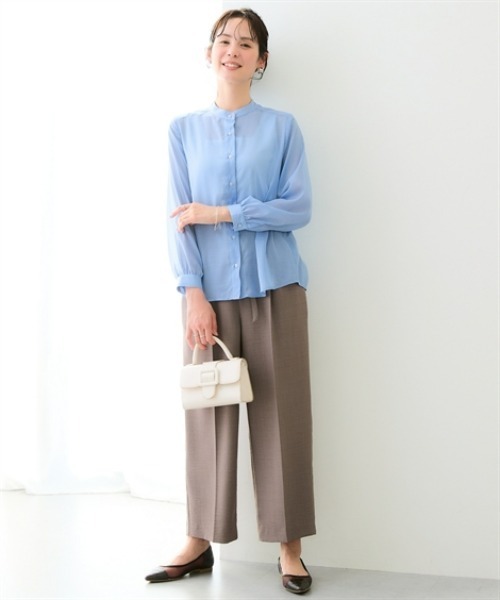 7days Life Styling(セブンデイズライフスタイリング)の「【選べる2タイプ】シアーストライプ長袖シャツ(シャツ/ブラウス・レディース・グレー系2/グレー系1/サックスブルー系1/サックスブルー系2・L/LL/3L/S/M)」の14枚目の写真