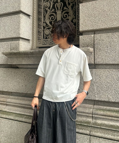 MandO(エムオー)(エムオー)の「【接触冷感】ファンクションカノコヘンリーネックTシャツ(Tシャツ/カットソー・メンズ・ブラック/オフホワイト・LARGE/MEDIUM)」の13枚目の写真