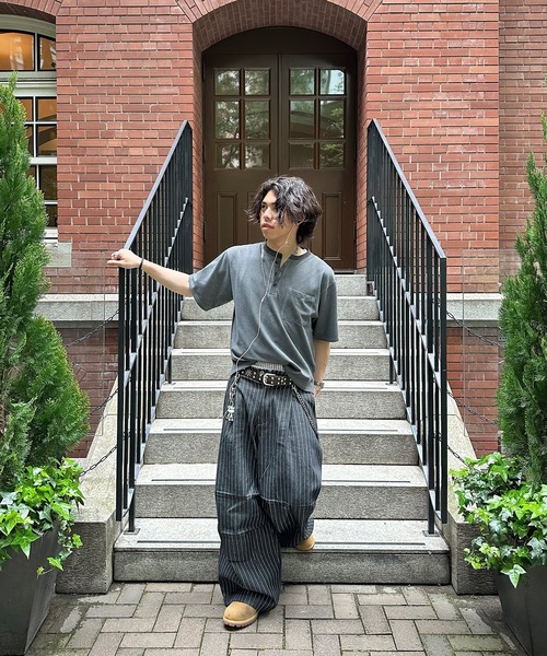 MandO(エムオー)(エムオー)の「【接触冷感】ファンクションカノコヘンリーネックTシャツ(Tシャツ/カットソー・メンズ・ブラック/オフホワイト・LARGE/MEDIUM)」の15枚目の写真