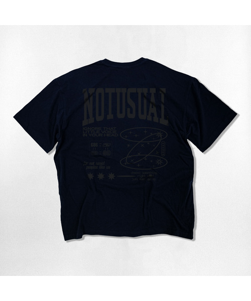 NOTUSUAL（ノットユージュアル）の「シンボルスペース オーバーサイズ 半袖Tシャツ 4色（Tシャツ/カットソー・レディース・ホワイト×グレー/ネイビー/ブラック/ホワイト・SMALL/MEDIUM/LARGE/X-LARGE）」の4枚目の写真
