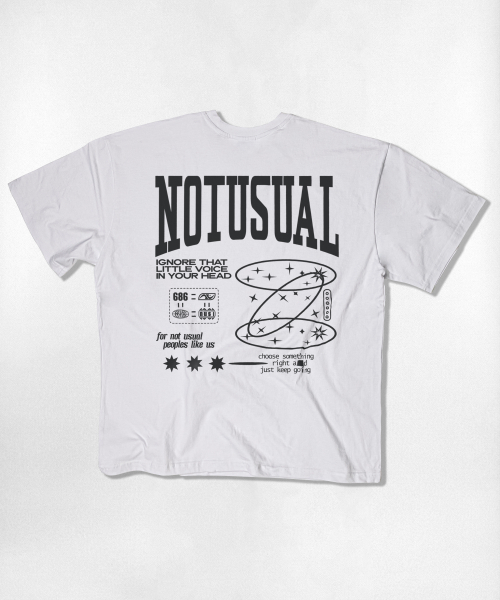 NOTUSUAL（ノットユージュアル）の「シンボルスペース オーバーサイズ 半袖Tシャツ 4色（Tシャツ/カットソー・レディース・ホワイト×グレー/ネイビー/ブラック/ホワイト・SMALL/MEDIUM/LARGE/X-LARGE）」の6枚目の写真