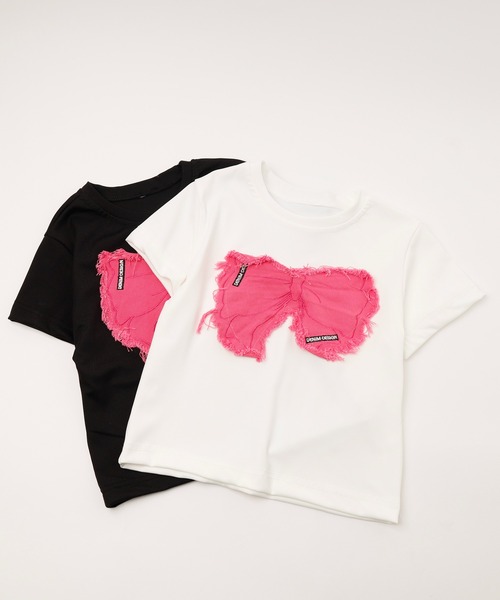 URBAN CHERRY(アーバンチェリー)の「フリンジリボンデザインミニTシャツ(Tシャツ/カットソー・キッズ・ブラック/ホワイト・120cm/130cm/150cm/110cm/140cm)」の14枚目の写真