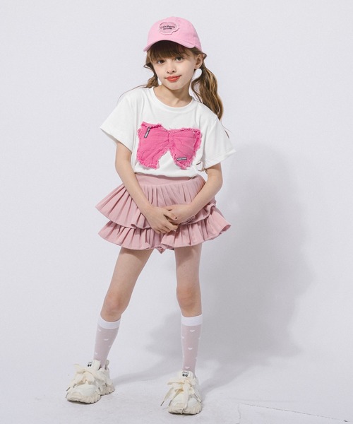 URBAN CHERRY(アーバンチェリー)の「フリンジリボンデザインミニTシャツ(Tシャツ/カットソー・キッズ・ブラック/ホワイト・120cm/130cm/150cm/110cm/140cm)」の9枚目の写真