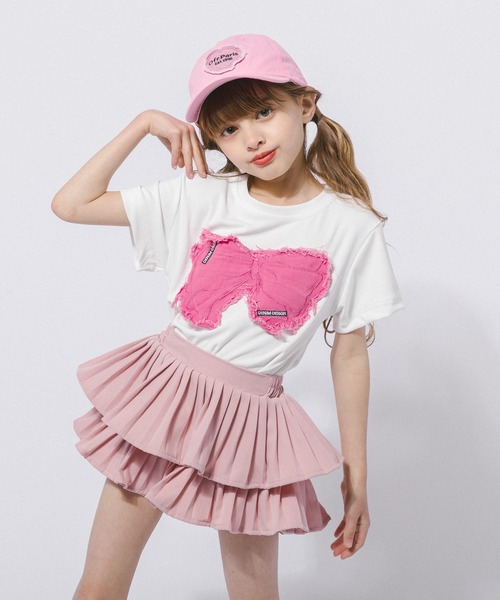 URBAN CHERRY(アーバンチェリー)の「フリンジリボンデザインミニTシャツ(Tシャツ/カットソー・キッズ・ブラック/ホワイト・120cm/130cm/150cm/110cm/140cm)」の3枚目の写真
