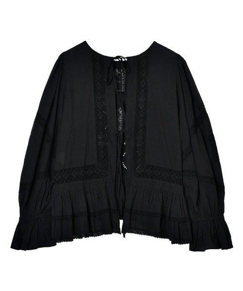 crinkle crinkle crinkle(クリンクルクリンクルクリンクル)の「【crinkle crinkle crinkle】front tapestry 2way sheer bolero/フロントタペストリー2wayシアーボレロ(カーディガン/ボレロ・レディース・ホワイト/ブラック・FREE)」の18枚目の写真