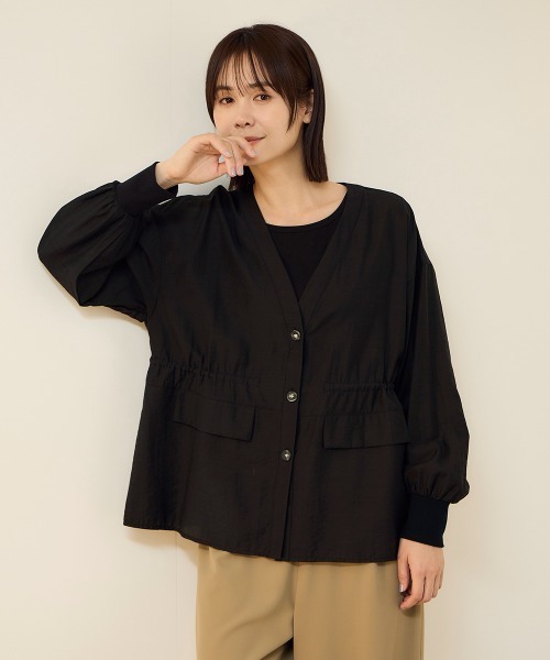 ketty(ケティ)の「セミシアースラブブラウジングシャツ(シャツ/ブラウス・レディース・ブラック/ブラウン・M)」の2枚目の写真