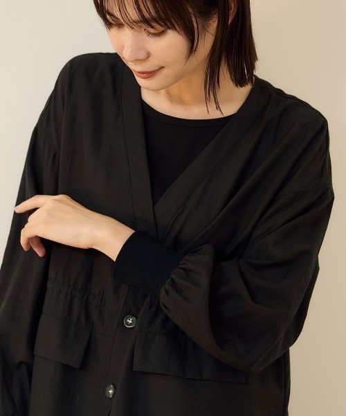 ketty(ケティ)の「セミシアースラブブラウジングシャツ(シャツ/ブラウス・レディース・ブラック/ブラウン・M)」の18枚目の写真