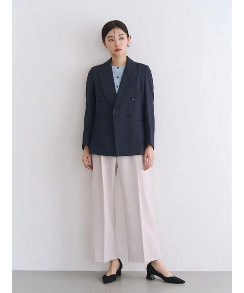 TONAL(トーナル)の「フェイクリネンダブルジャケット(テーラードジャケット・レディース・ネイビー/グレー/ベージュ・MEDIUM/SMALL)」の16枚目の写真