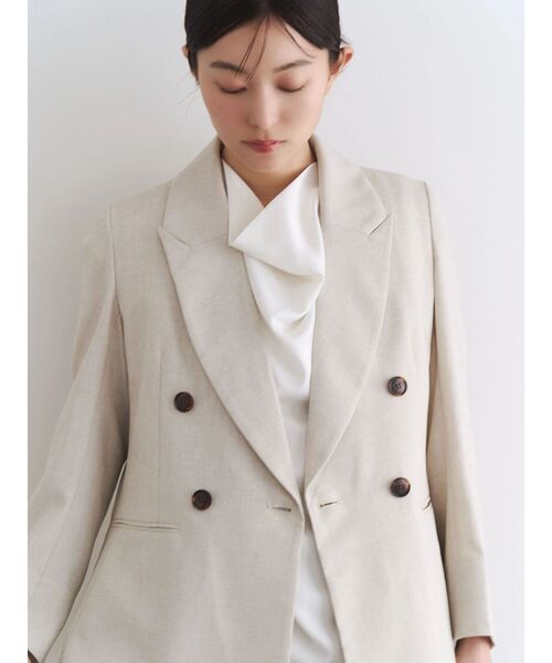 TONAL(トーナル)の「フェイクリネンダブルジャケット(テーラードジャケット・レディース・ネイビー/グレー/ベージュ・MEDIUM/SMALL)」の20枚目の写真