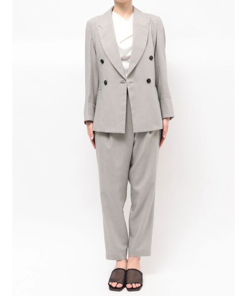 TONAL(トーナル)の「フェイクリネンダブルジャケット(テーラードジャケット・レディース・ネイビー/グレー/ベージュ・MEDIUM/SMALL)」の4枚目の写真