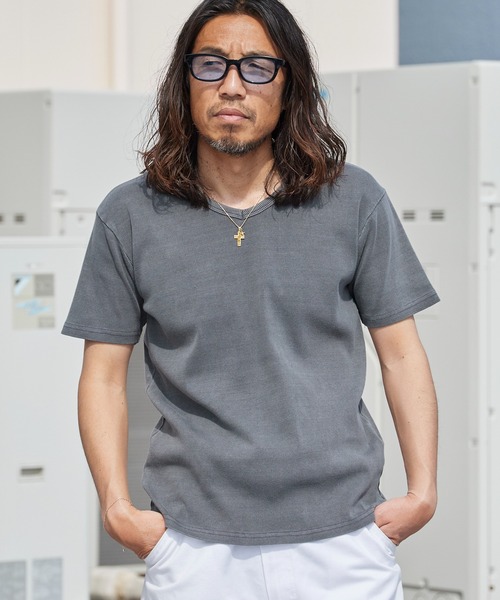 ROOPTOKYO(ループトウキョウ)の「ピグメント加工テレコジャストフィットVネックTシャツ 半袖秋 秋服 2026年秋冬(Tシャツ/カットソー・メンズ・ブラック/カーキ・S/M/L)」の22枚目の写真