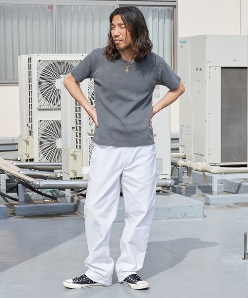 ROOPTOKYO(ループトウキョウ)の「ピグメント加工テレコジャストフィットVネックTシャツ 半袖秋 秋服 2026年秋冬(Tシャツ/カットソー・メンズ・ブラック/カーキ・S/M/L)」の19枚目の写真