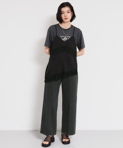 THE SHOP TK (ザ ショップ ティーケー )の「華やぐレイヤードスタイル サテンレースキャミソール(タンクトップ・レディース・ブラック/ベージュ・12/13)」の16枚目の写真