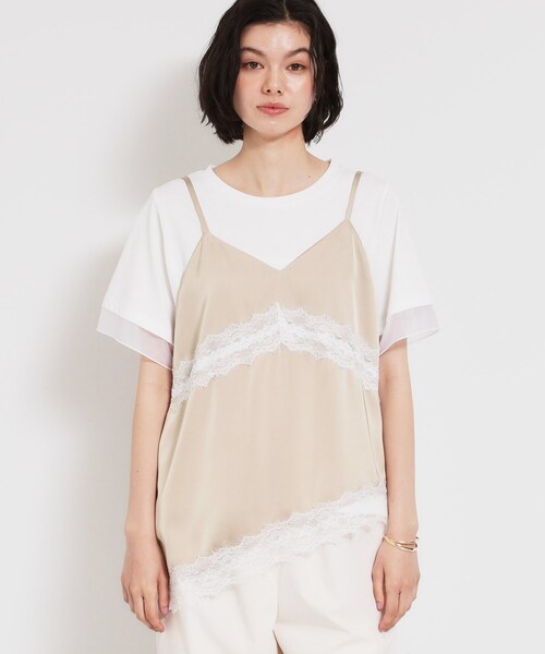 THE SHOP TK (ザ ショップ ティーケー )の「華やぐレイヤードスタイル サテンレースキャミソール(タンクトップ・レディース・ブラック/ベージュ・12/13)」の18枚目の写真