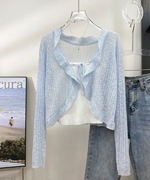 シアーフリルリブカーディガン