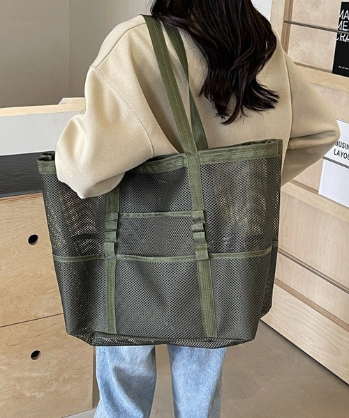Ressaca(レサーカ)の「メッシュビーチバッグ プールバッグ(トートバッグ・レディース・ブラック/グレー/アイボリー/カーキ・FREE)」の12枚目の写真