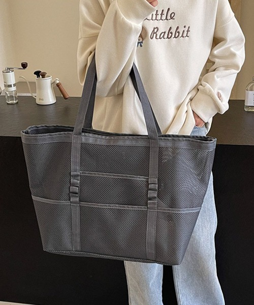 Ressaca(レサーカ)の「メッシュビーチバッグ プールバッグ(トートバッグ・レディース・ブラック/グレー/アイボリー/カーキ・FREE)」の9枚目の写真