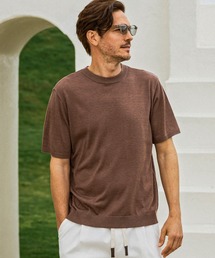 【WEB・直営店限定】AKM Contemporary(エイケイエムコンテンポラリー)シルクブレンドクルーネック半袖サマーニット