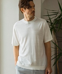 【WEB・直営店限定】AKM Contemporary(エイケイエムコンテンポラリー)シルクブレンドクルーネック半袖サマーニット