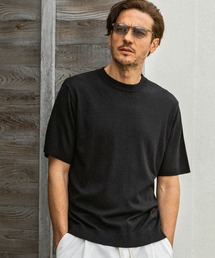 AKM Contemporary | 【WEB・直営店限定】AKM Contemporary(エイケイエムコンテンポラリー)シルクブレンドクルーネック半袖サマーニット(ニット/セーター)