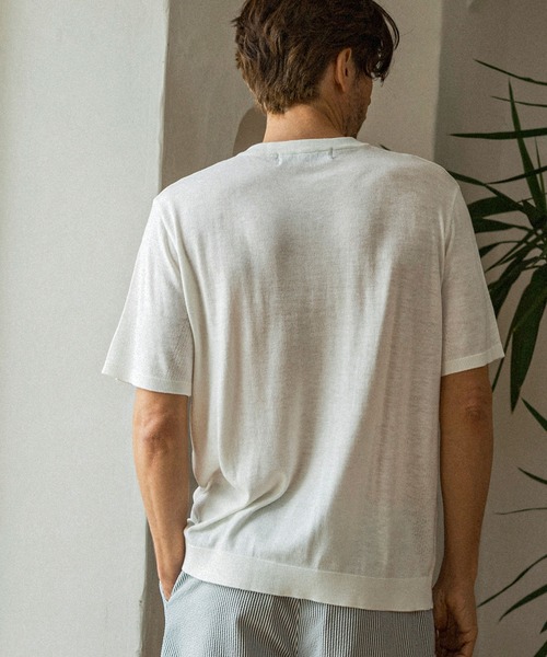 AKM Contemporary(エイケイエムコンテンポラリー)の「【WEB・直営店限定】AKM Contemporary(エイケイエムコンテンポラリー)シルクブレンドクルーネック半袖サマーニット(ニット/セーター・メンズ・ブラック/ミント/ブラウン/オフホワイト・L/M/S/XL)」の12枚目の写真