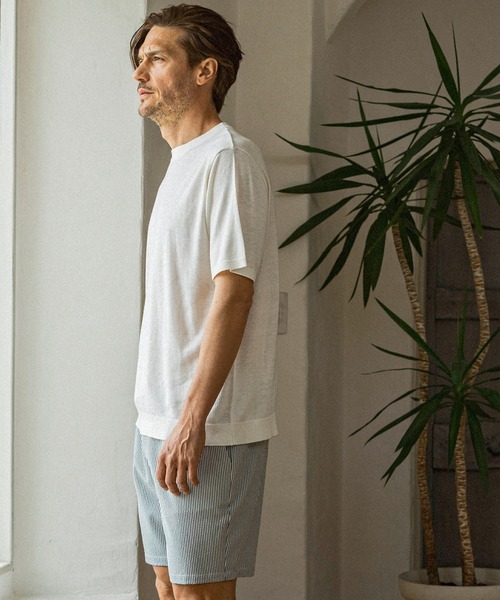 AKM Contemporary(エイケイエムコンテンポラリー)の「【WEB・直営店限定】AKM Contemporary(エイケイエムコンテンポラリー)シルクブレンドクルーネック半袖サマーニット(ニット/セーター・メンズ・ブラック/ミント/ブラウン/オフホワイト・L/M/S/XL)」の13枚目の写真