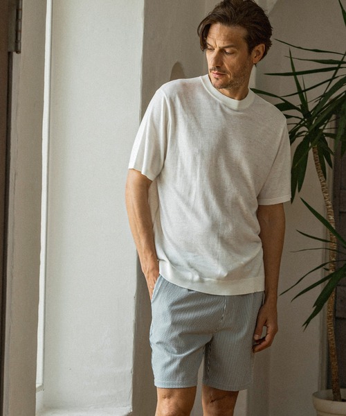 AKM Contemporary(エイケイエムコンテンポラリー)の「【WEB・直営店限定】AKM Contemporary(エイケイエムコンテンポラリー)シルクブレンドクルーネック半袖サマーニット(ニット/セーター・メンズ・ブラック/ミント/ブラウン/オフホワイト・L/M/S/XL)」の15枚目の写真
