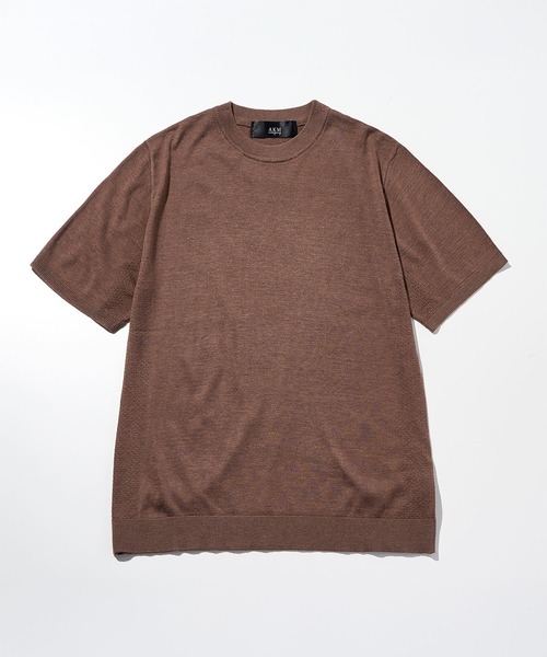 AKM Contemporary(エイケイエムコンテンポラリー)の「【WEB・直営店限定】AKM Contemporary(エイケイエムコンテンポラリー)シルクブレンドクルーネック半袖サマーニット(ニット/セーター・メンズ・ブラック/ミント/ブラウン/オフホワイト・L/M/S/XL)」の7枚目の写真