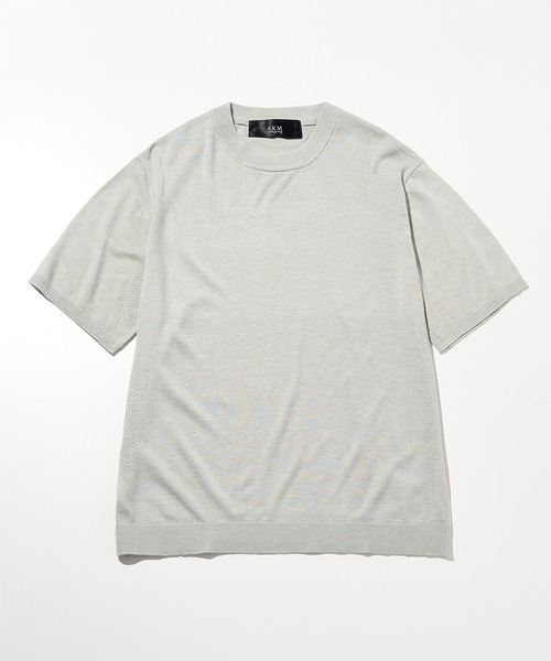 AKM Contemporary(エイケイエムコンテンポラリー)の「【WEB・直営店限定】AKM Contemporary(エイケイエムコンテンポラリー)シルクブレンドクルーネック半袖サマーニット(ニット/セーター・メンズ・ブラック/ミント/ブラウン/オフホワイト・L/M/S/XL)」の9枚目の写真