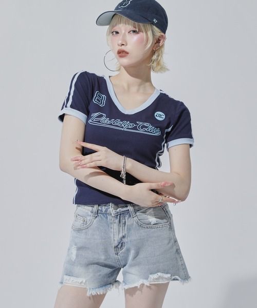 ANAP(アナップ)の「ダメージショートパンツ(デニムパンツ・レディース・ブルー/グレー・F)」の11枚目の写真