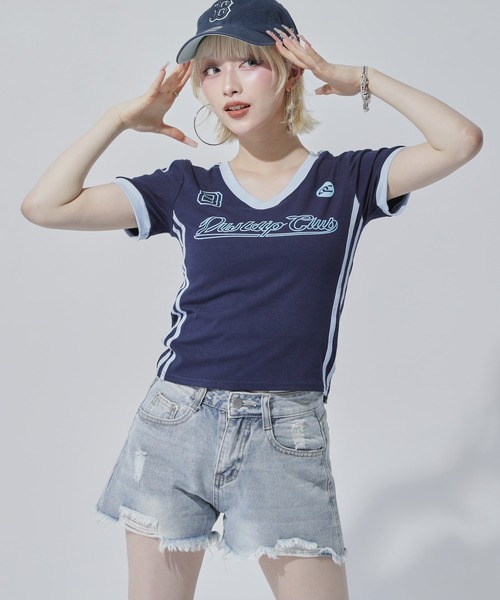 ANAP(アナップ)の「ダメージショートパンツ(デニムパンツ・レディース・ブルー/グレー・F)」の12枚目の写真