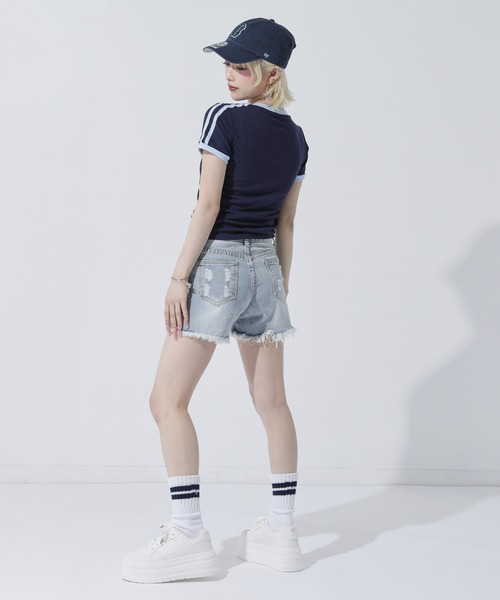 ANAP(アナップ)の「ダメージショートパンツ(デニムパンツ・レディース・ブルー/グレー・F)」の16枚目の写真