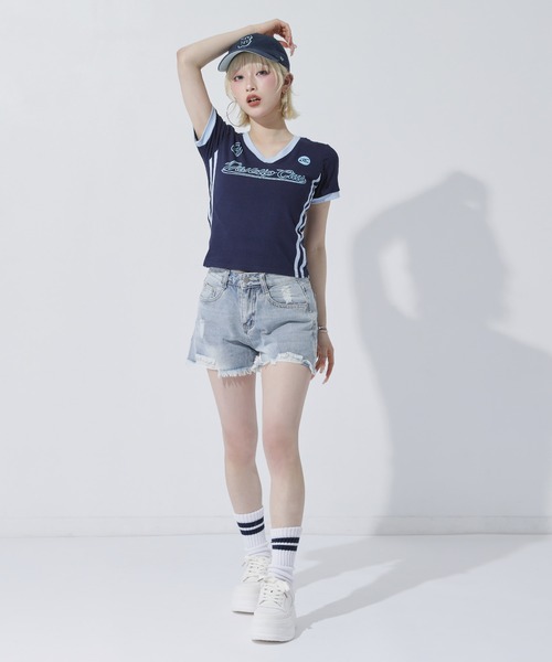 ANAP(アナップ)の「ダメージショートパンツ(デニムパンツ・レディース・ブルー/グレー・F)」の17枚目の写真