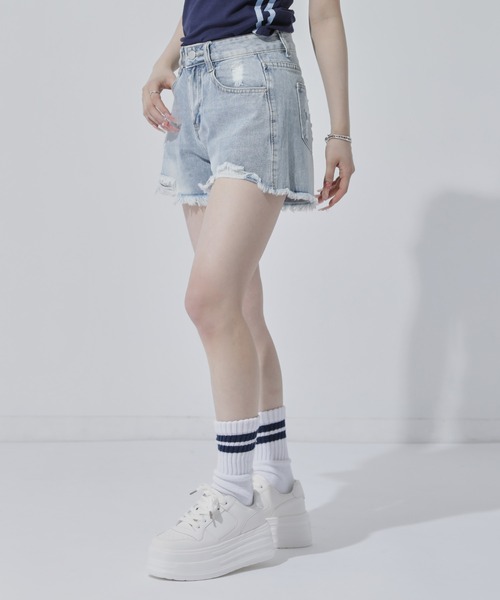 ANAP(アナップ)の「ダメージショートパンツ(デニムパンツ・レディース・ブルー/グレー・F)」の14枚目の写真