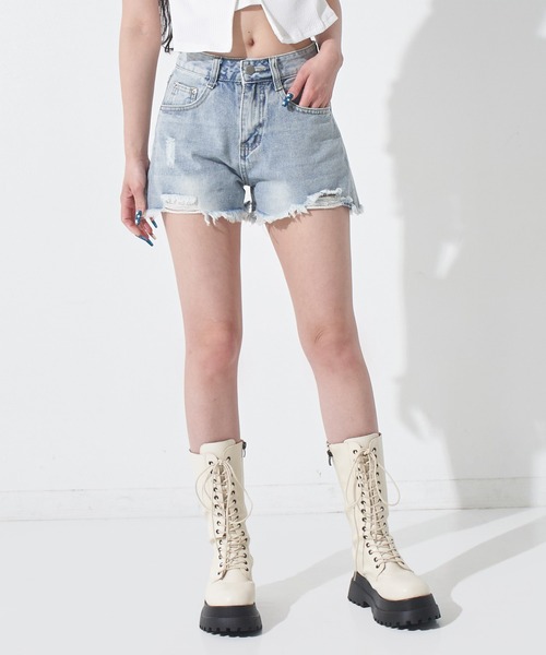 ANAP(アナップ)の「ダメージショートパンツ(デニムパンツ・レディース・ブルー/グレー・F)」の21枚目の写真