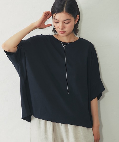 SMILE ORCHID(スマイルオーキッド)の「【接触冷感】ドルマンワイドカットソー(Tシャツ/カットソー・レディース・ホワイト/チャコールグレー/ブラック・M)」の16枚目の写真