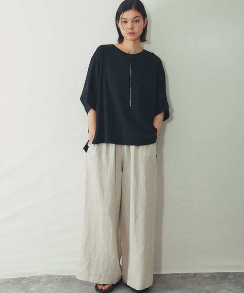 SMILE ORCHID(スマイルオーキッド)の「【接触冷感】ドルマンワイドカットソー(Tシャツ/カットソー・レディース・ホワイト/チャコールグレー/ブラック・M)」の17枚目の写真