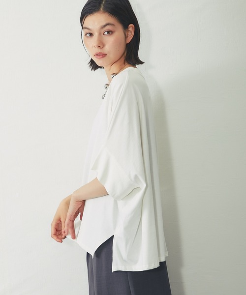 SMILE ORCHID(スマイルオーキッド)の「【接触冷感】ドルマンワイドカットソー(Tシャツ/カットソー・レディース・ホワイト/チャコールグレー/ブラック・M)」の7枚目の写真