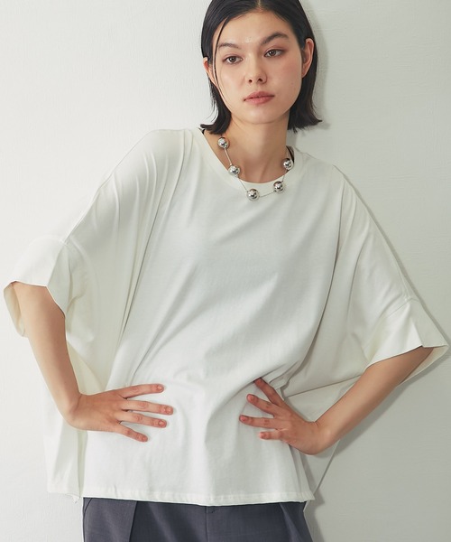 SMILE ORCHID(スマイルオーキッド)の「【接触冷感】ドルマンワイドカットソー(Tシャツ/カットソー・レディース・ホワイト/チャコールグレー/ブラック・M)」の12枚目の写真